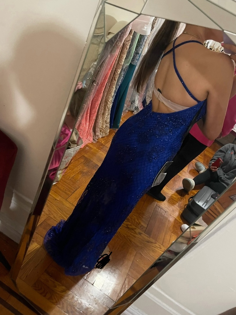 Prima Vera blue beaded gown